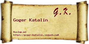 Goger Katalin névjegykártya