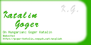 katalin goger business card